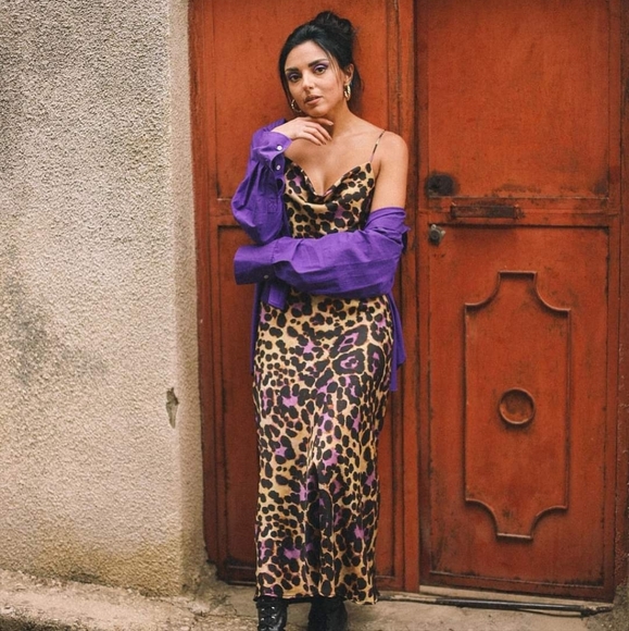 Zara Dresses & Skirts - Zara Satin Effect Leopard Print Dress